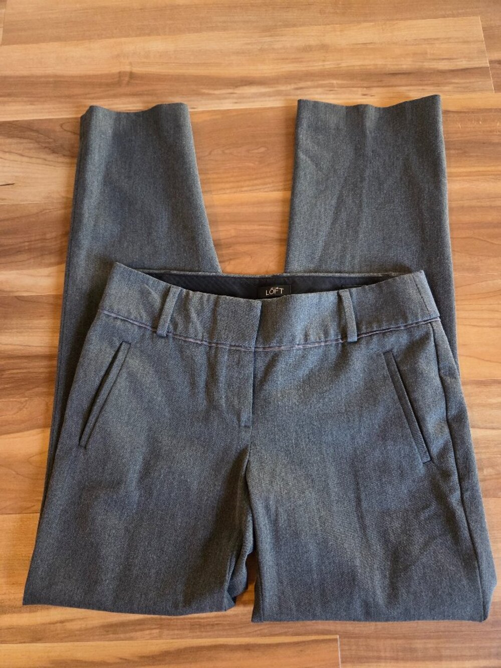 Ann Taylor LOFT Gray Marisa Straight Leg Dress Pants Trousers Size 2